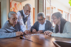 groep indische senioren samen